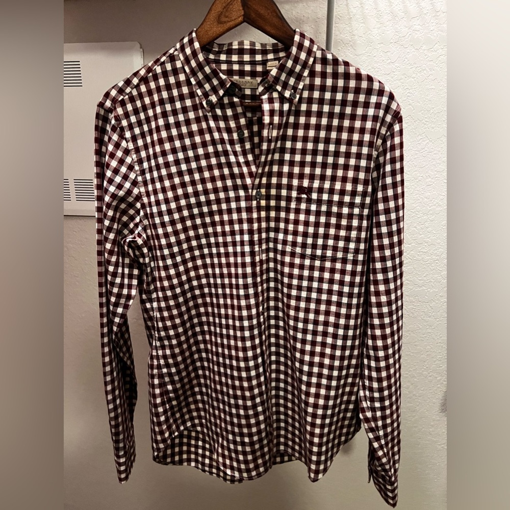 Burberry mens flannel (burgundy)